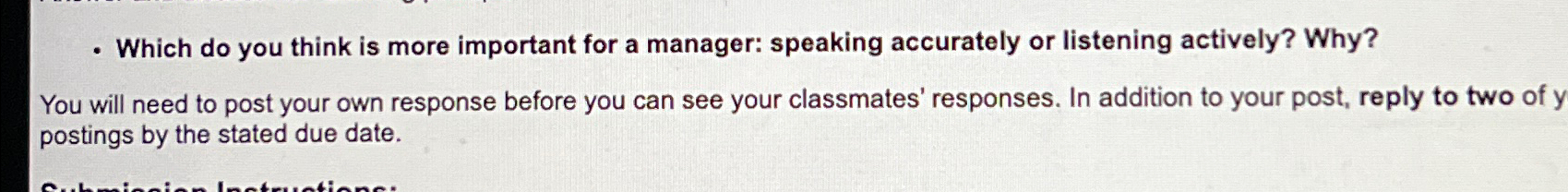  -Which do you think is more important for a manager: speaking