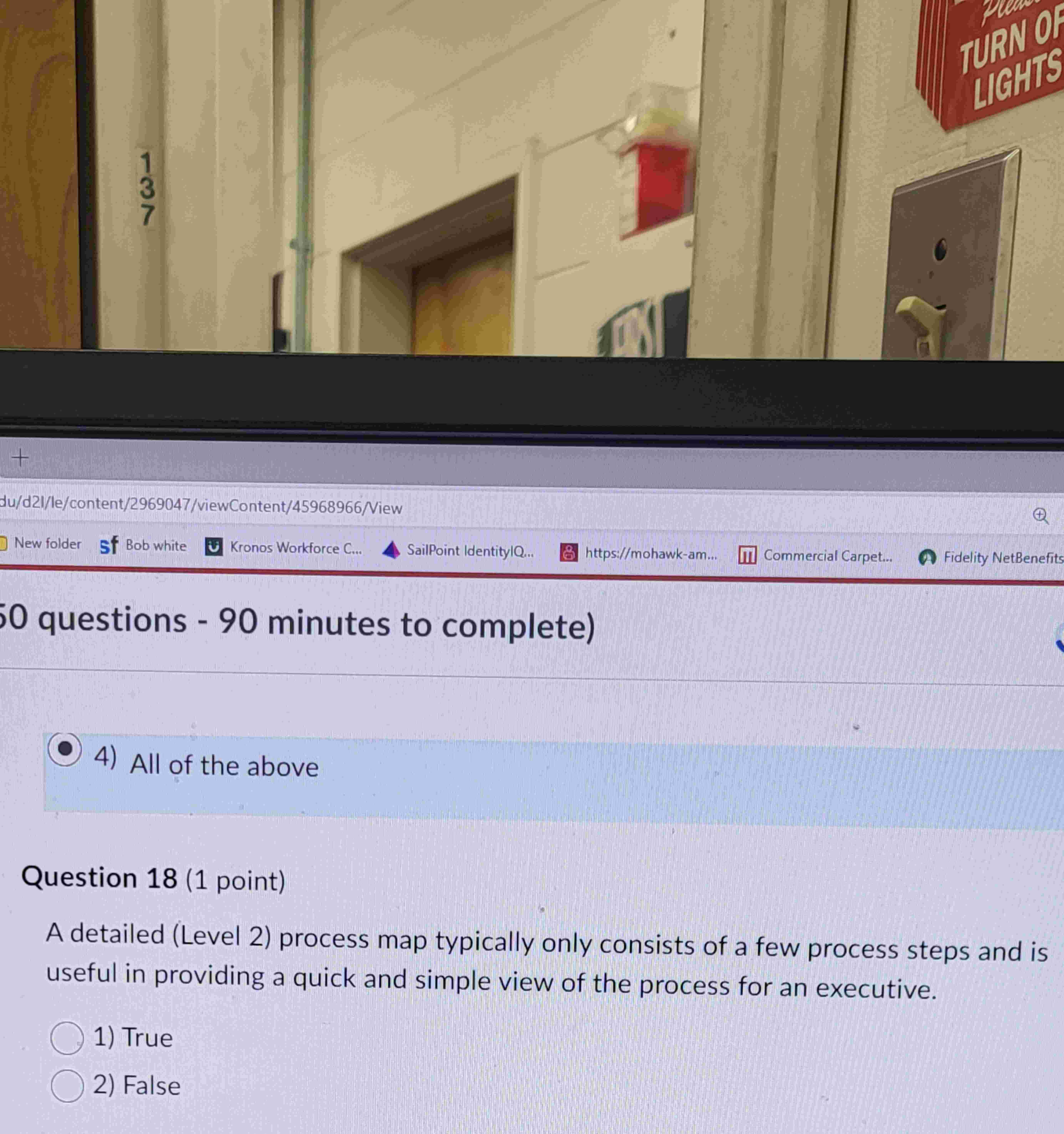  Question 18(1 point) A detailed (Level 2) process map typically only