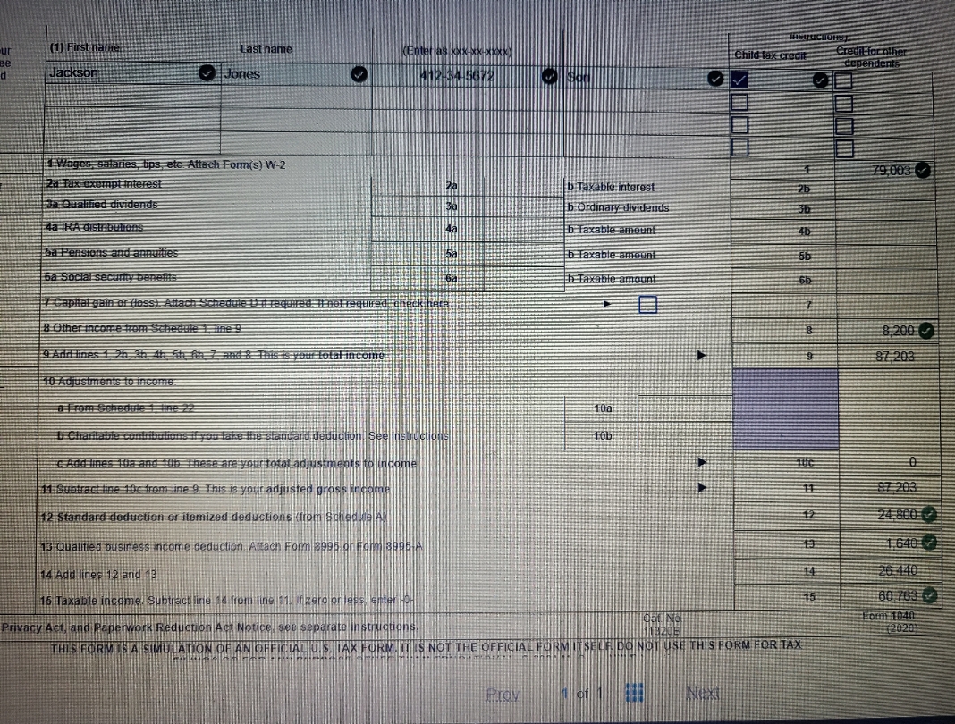 am missing. Derrick and Ani Jones are married taxpayers. filing jointly! and