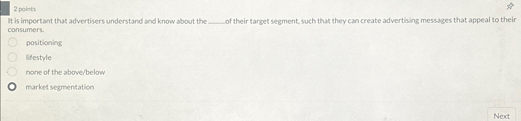  2 points It is important that advertisers understand and know about