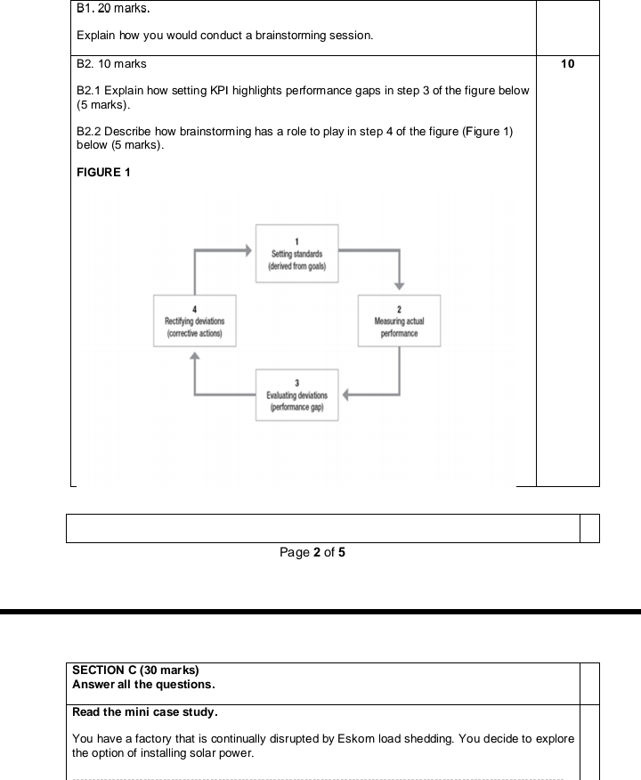  B1.20 marks. Explain how you would conduct a brainstorming session. B2.10