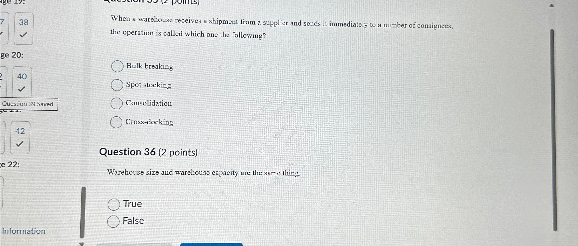  38 When a warehouse receives a shipment from a supplier and