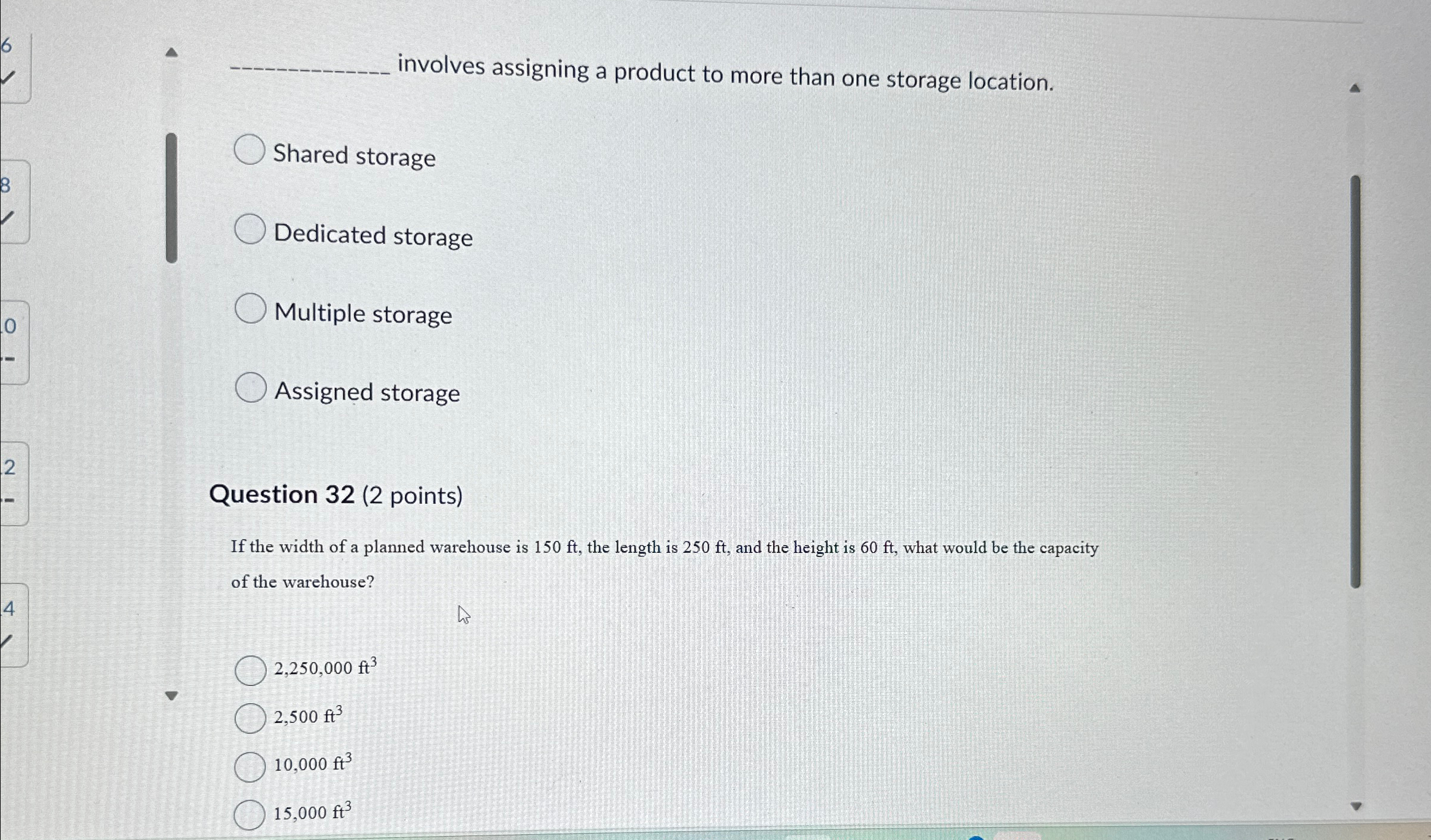  involves assigning a product to more than one storage location. Shared