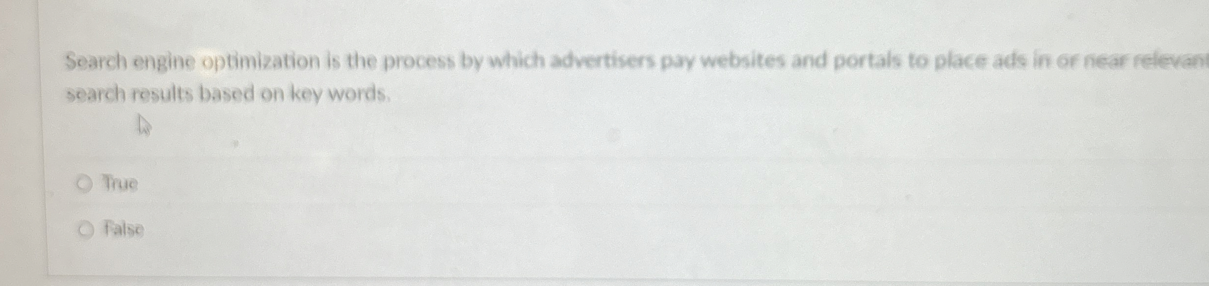  Search engine optimization is the process by which advertisers pay websites