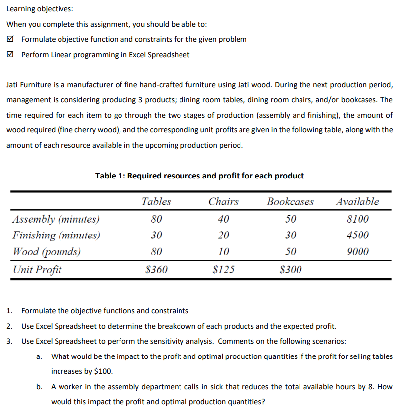  Learning objectives: When you complete this assignment, you should be able