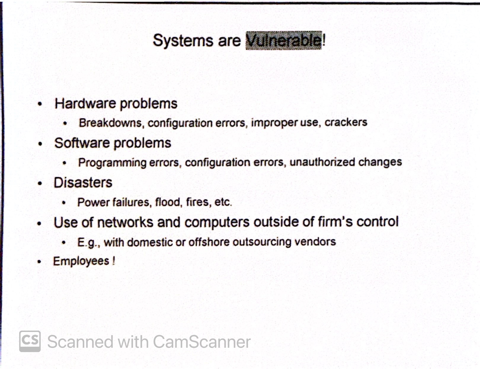  Explain why systems are vulnerable at an organization (e.g. Daraz). Chosen