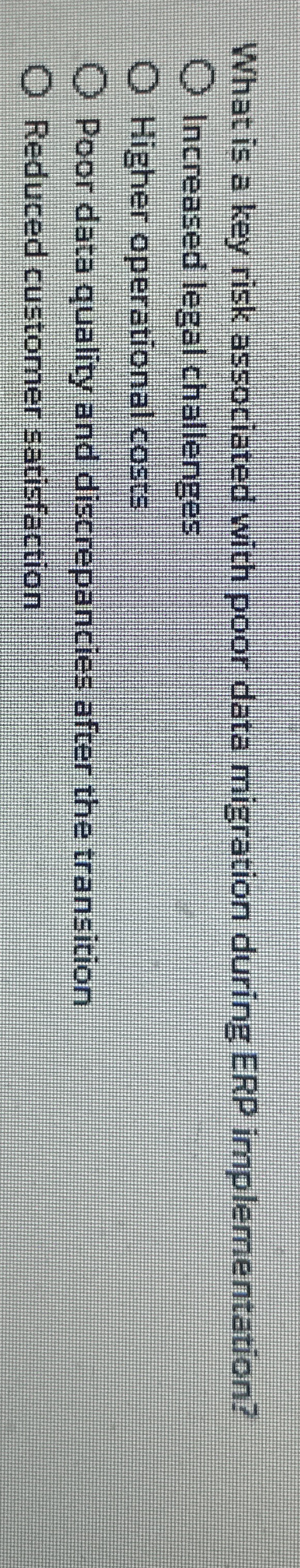  What is a key risk associated with poor data migration during