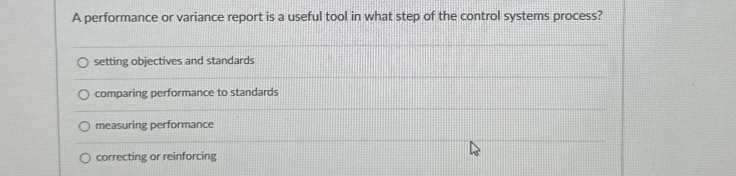  A performance or variance report is a useful tool in what