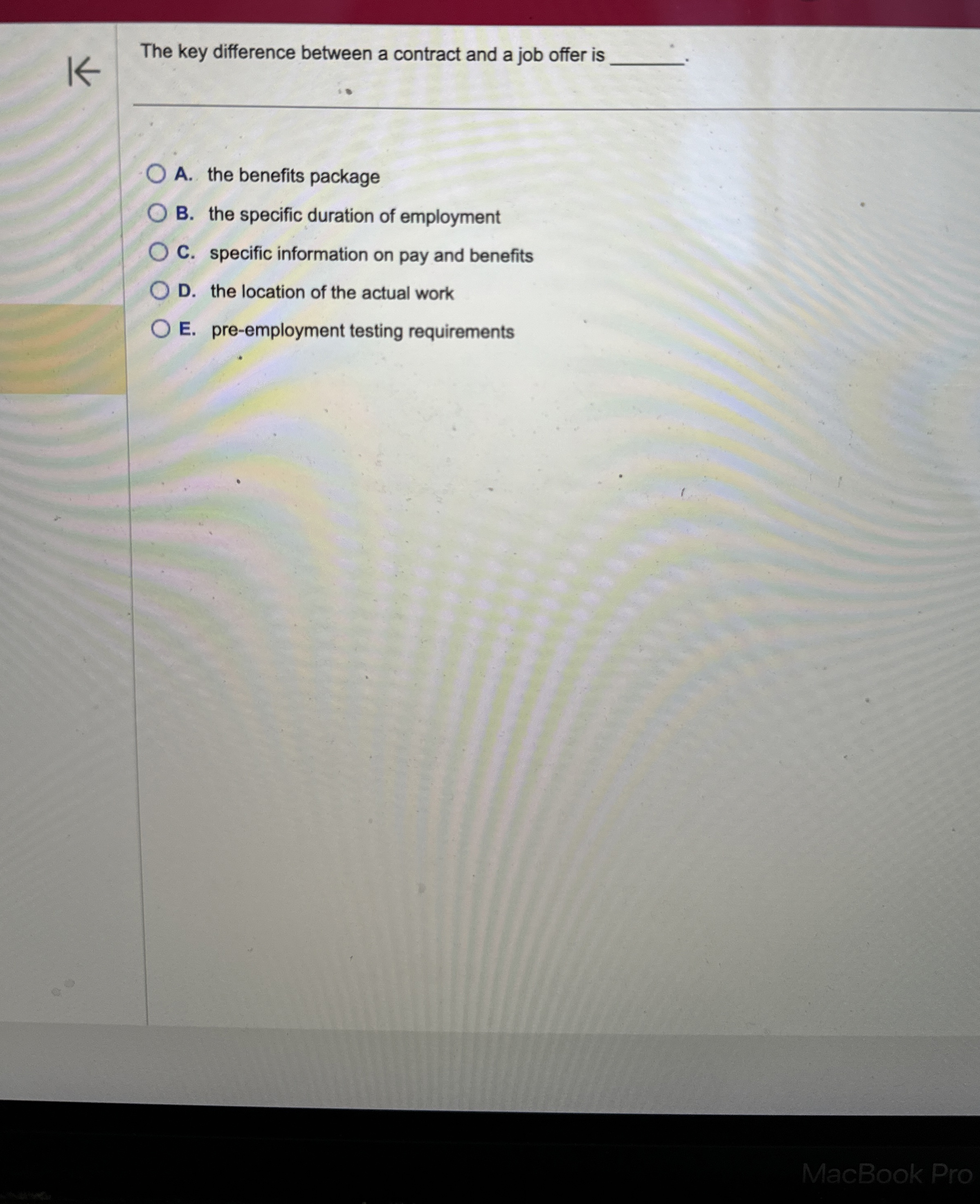  K The key difference between a contract and a job offer