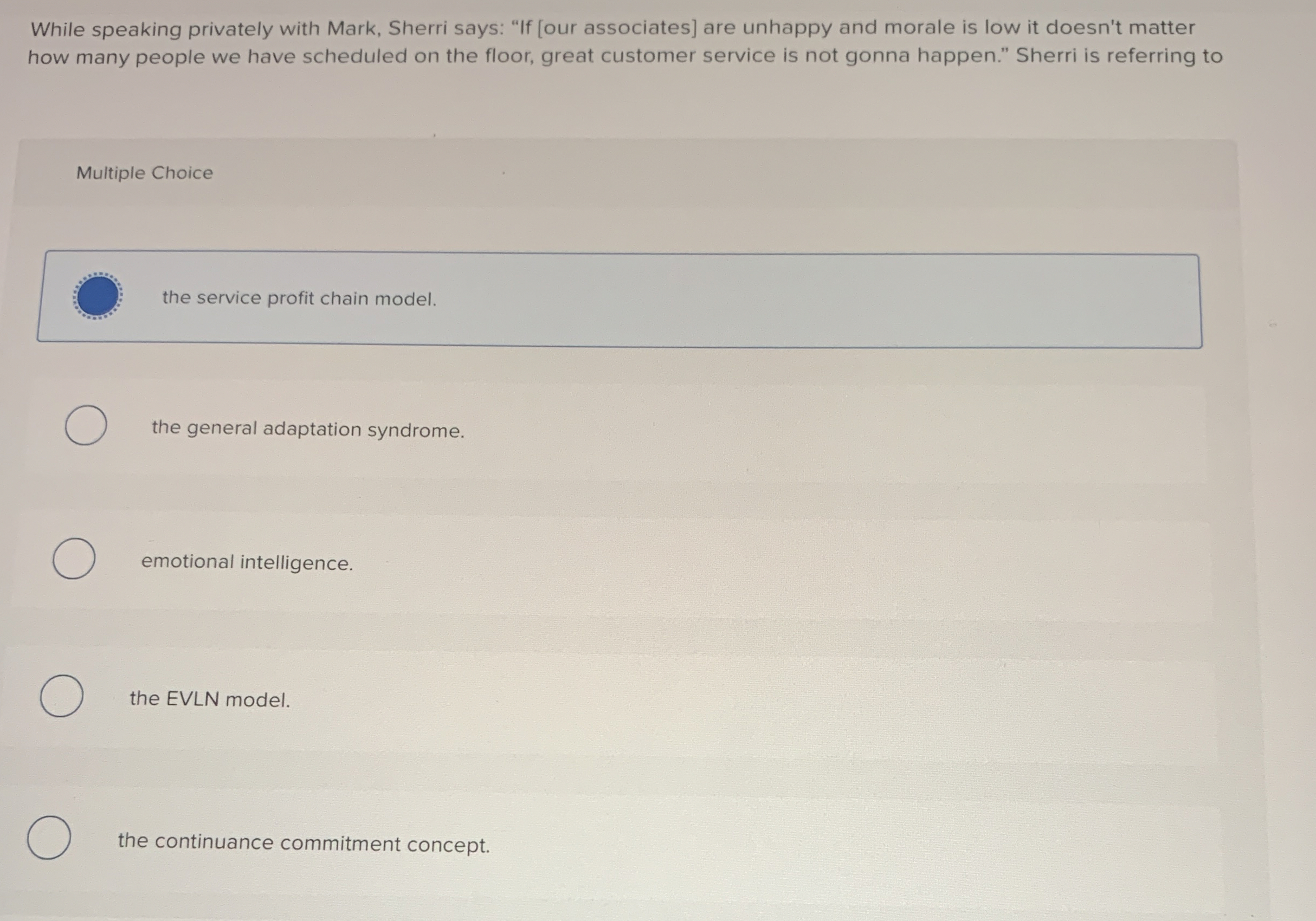  While speaking privately with Mark, Sherri says: "If [our associates] are