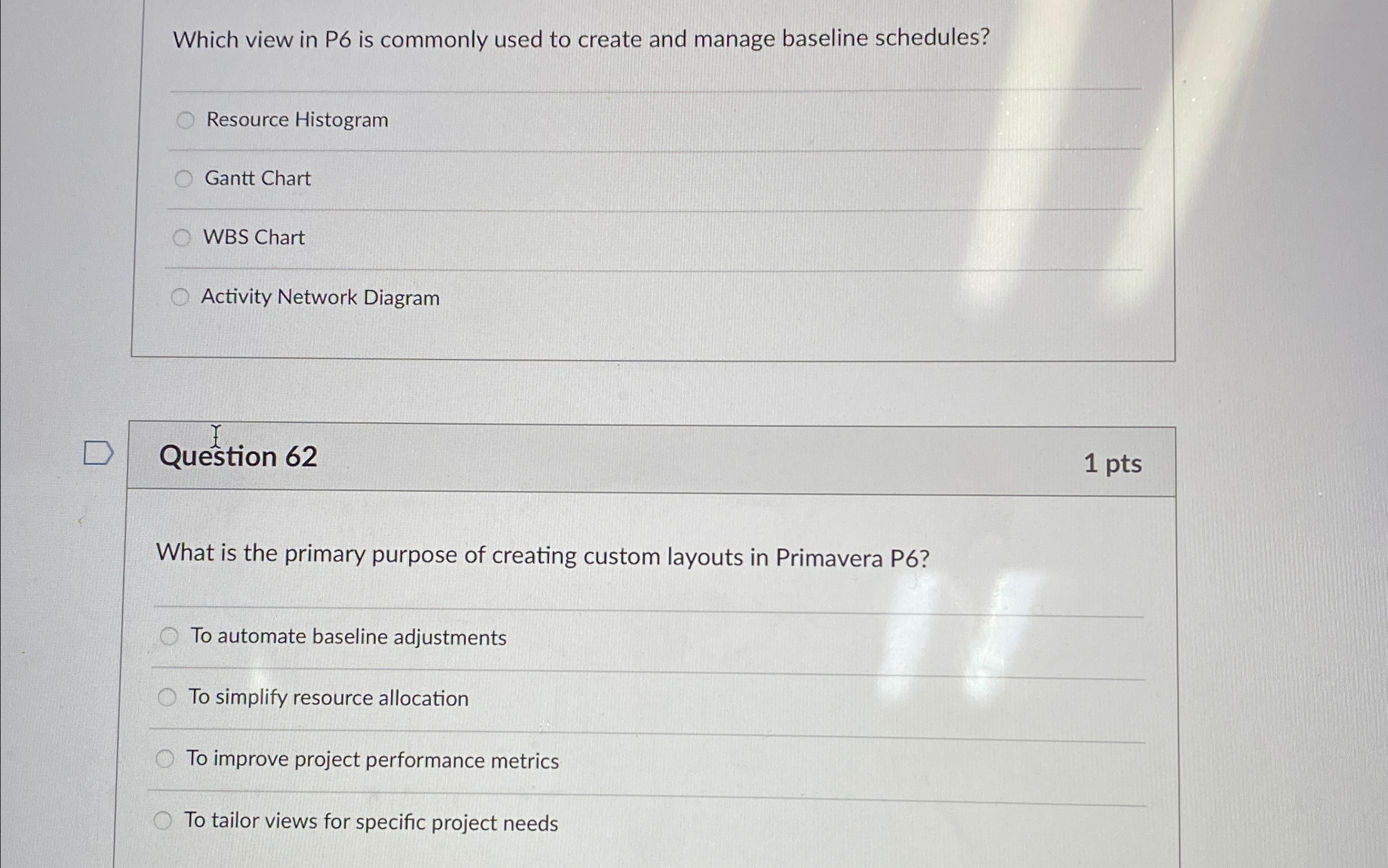  Which view in P6 is commonly used to create and manage