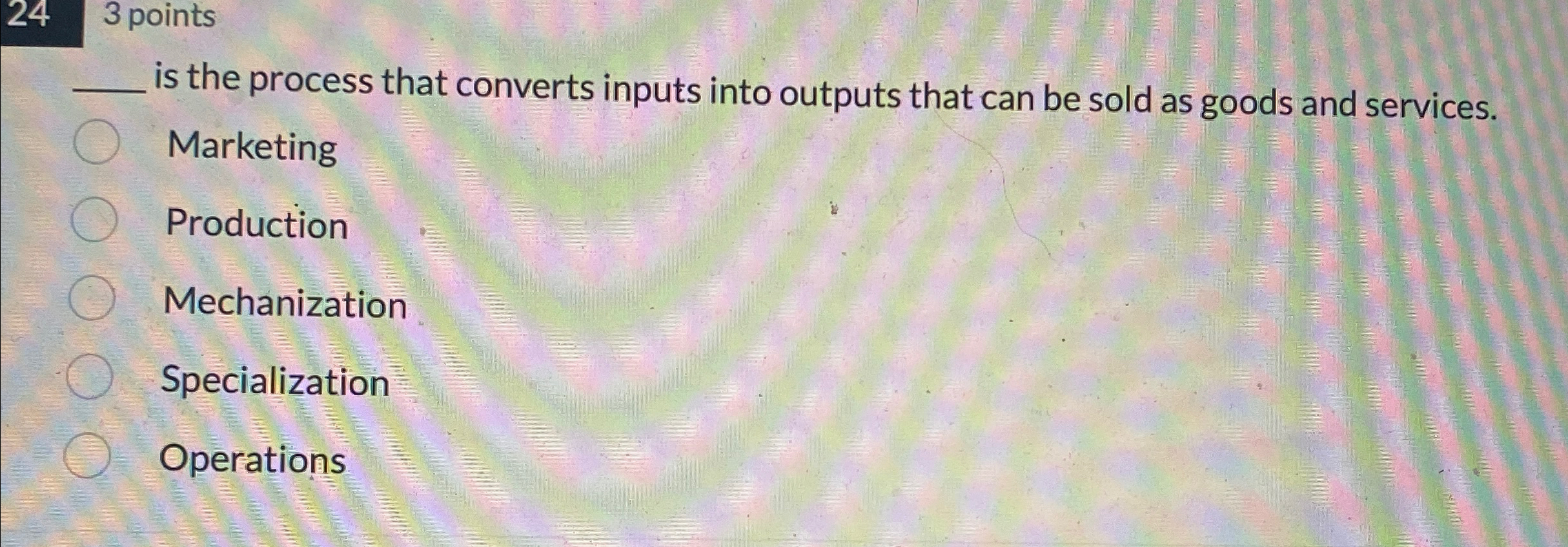  3 points q, is the process that converts inputs into outputs