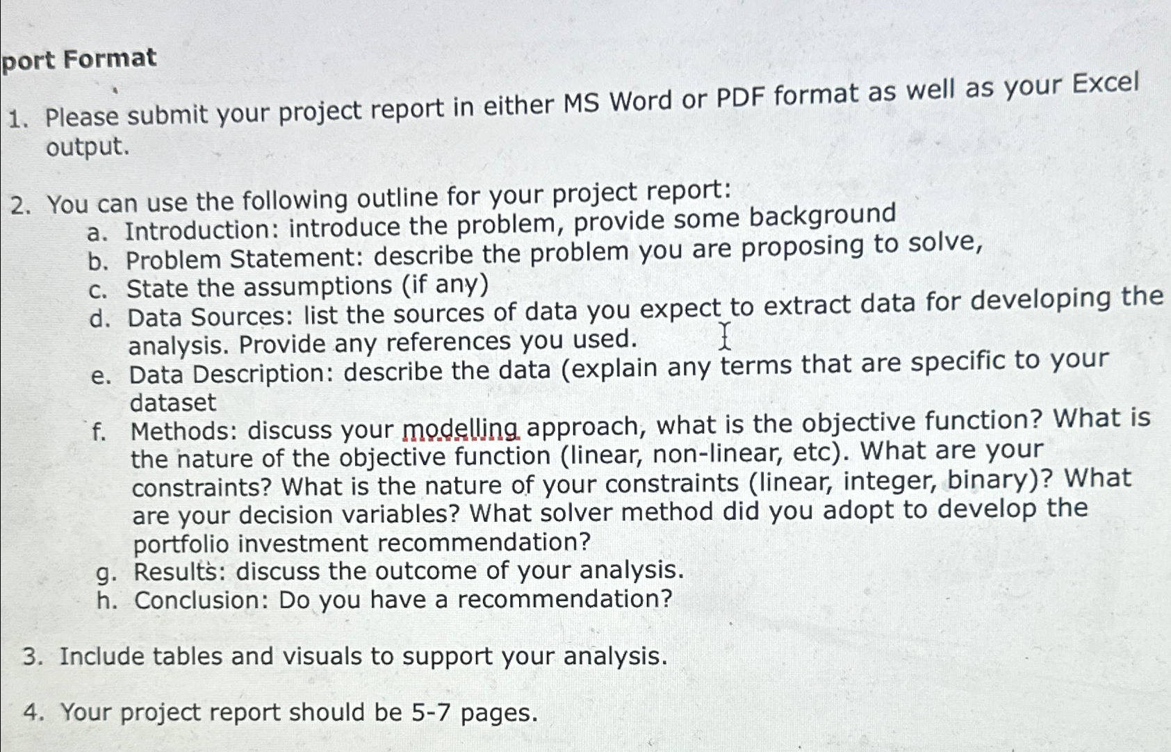  port Format Please submit your project report in either MS Word
