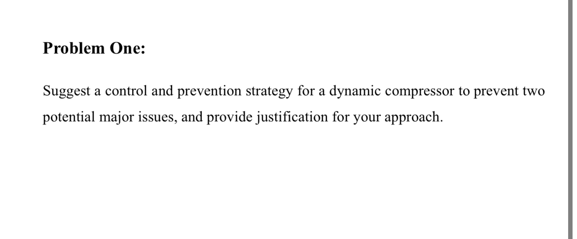  Problem One: Suggest a control and prevention strategy for a dynamic