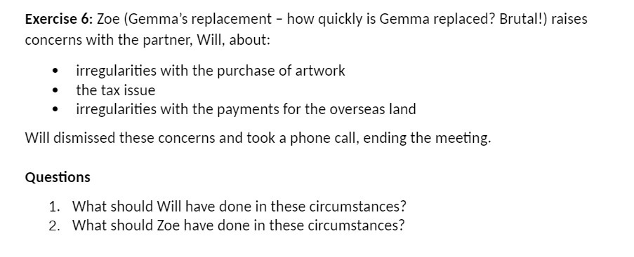 Exercise 6: Zoe [Gemma's replacement - how quickly is Gemma replaced?