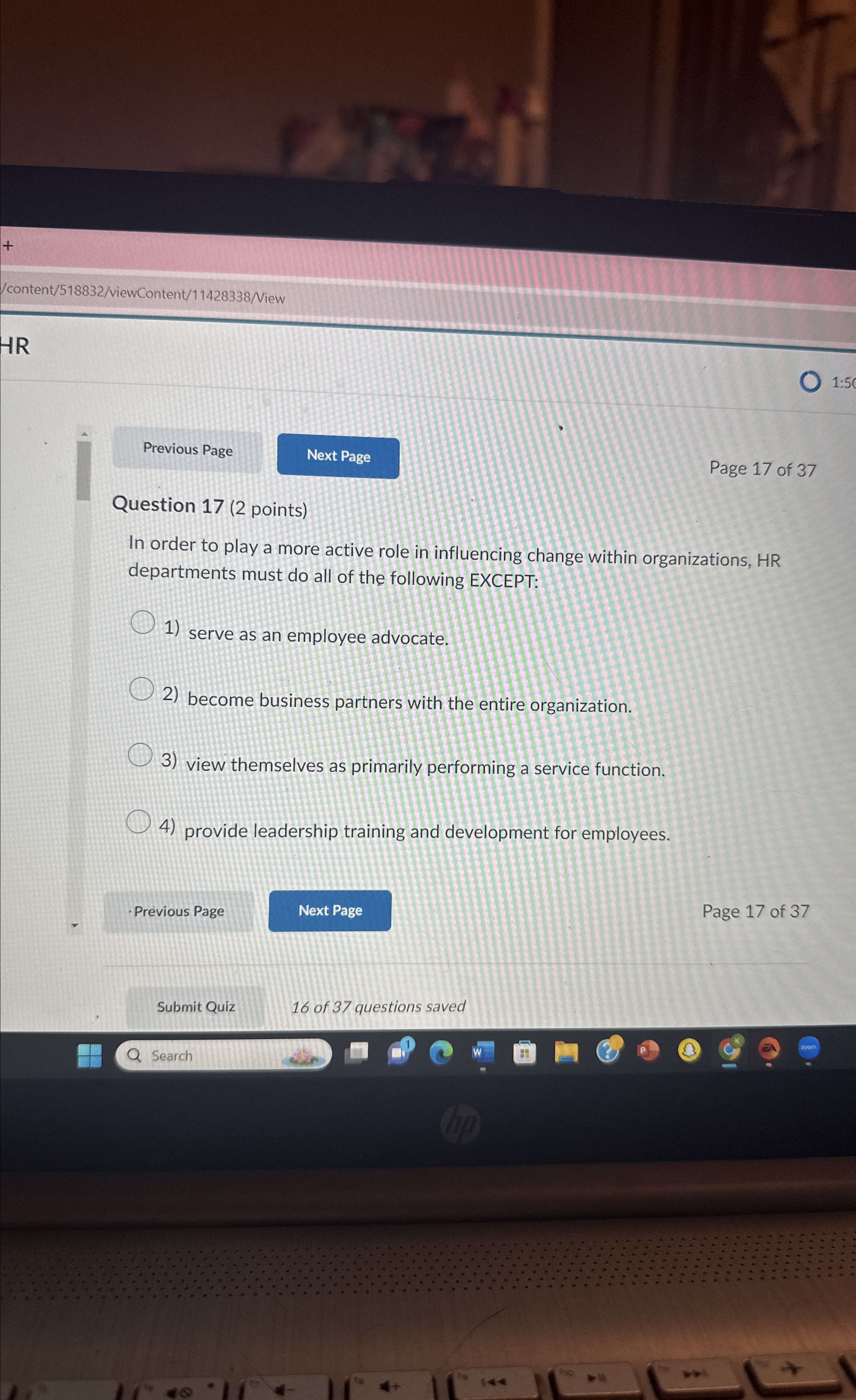  /content/518832/viewContent/11428338/Niew HR Page 17 of 37 Question 17(2 points) In order