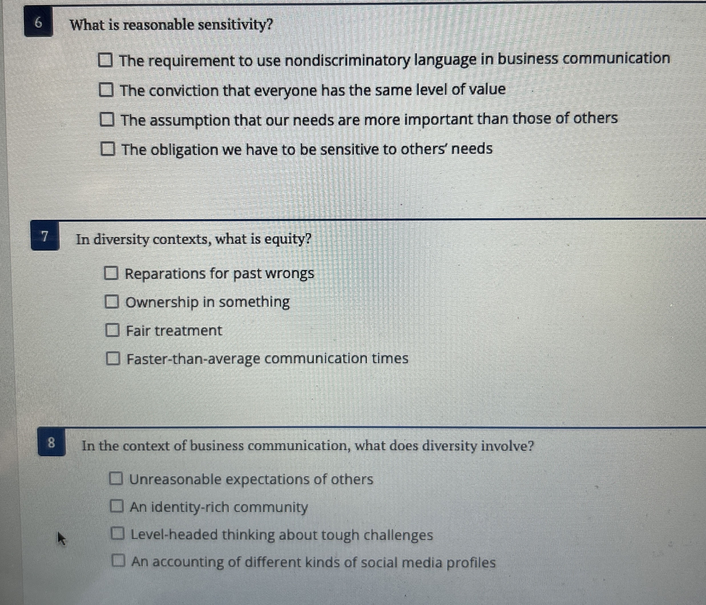  6 What is reasonable sensitivity? The requirement to use nondiscriminatory language