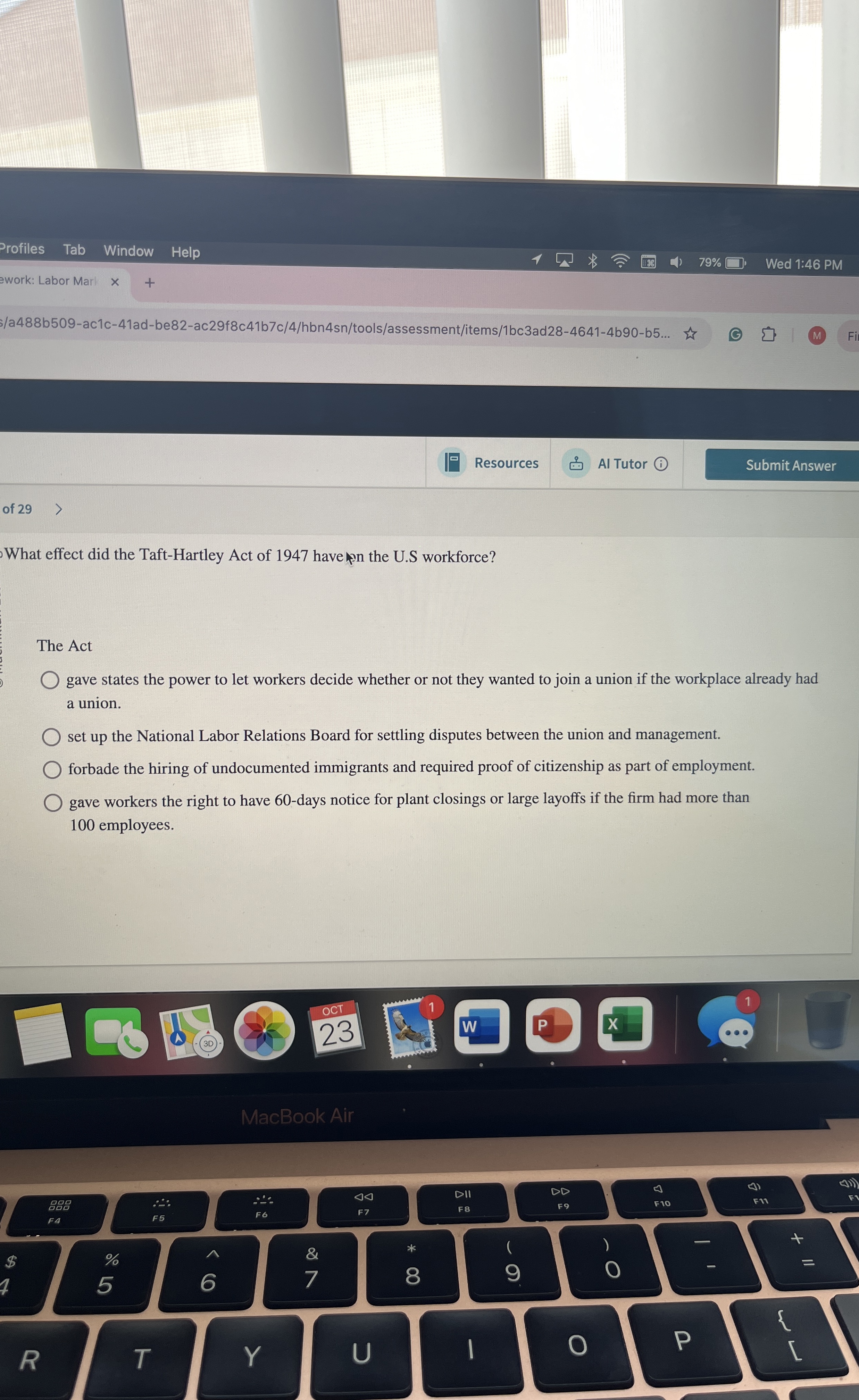  Profiles Tab Window Help 79% Wed 1:46 PM ework: Labor Mar