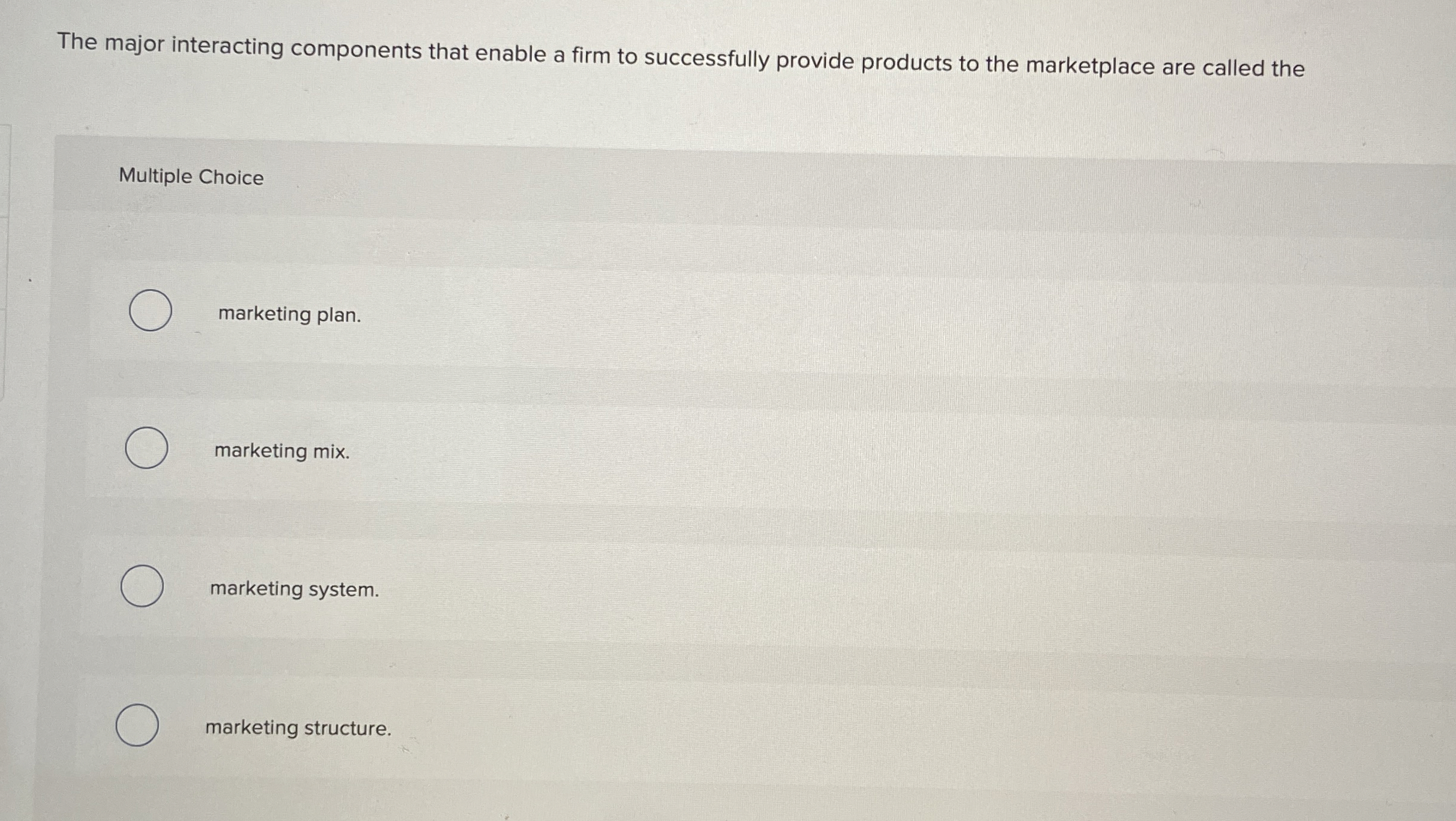  The major interacting components that enable a firm to successfully provide