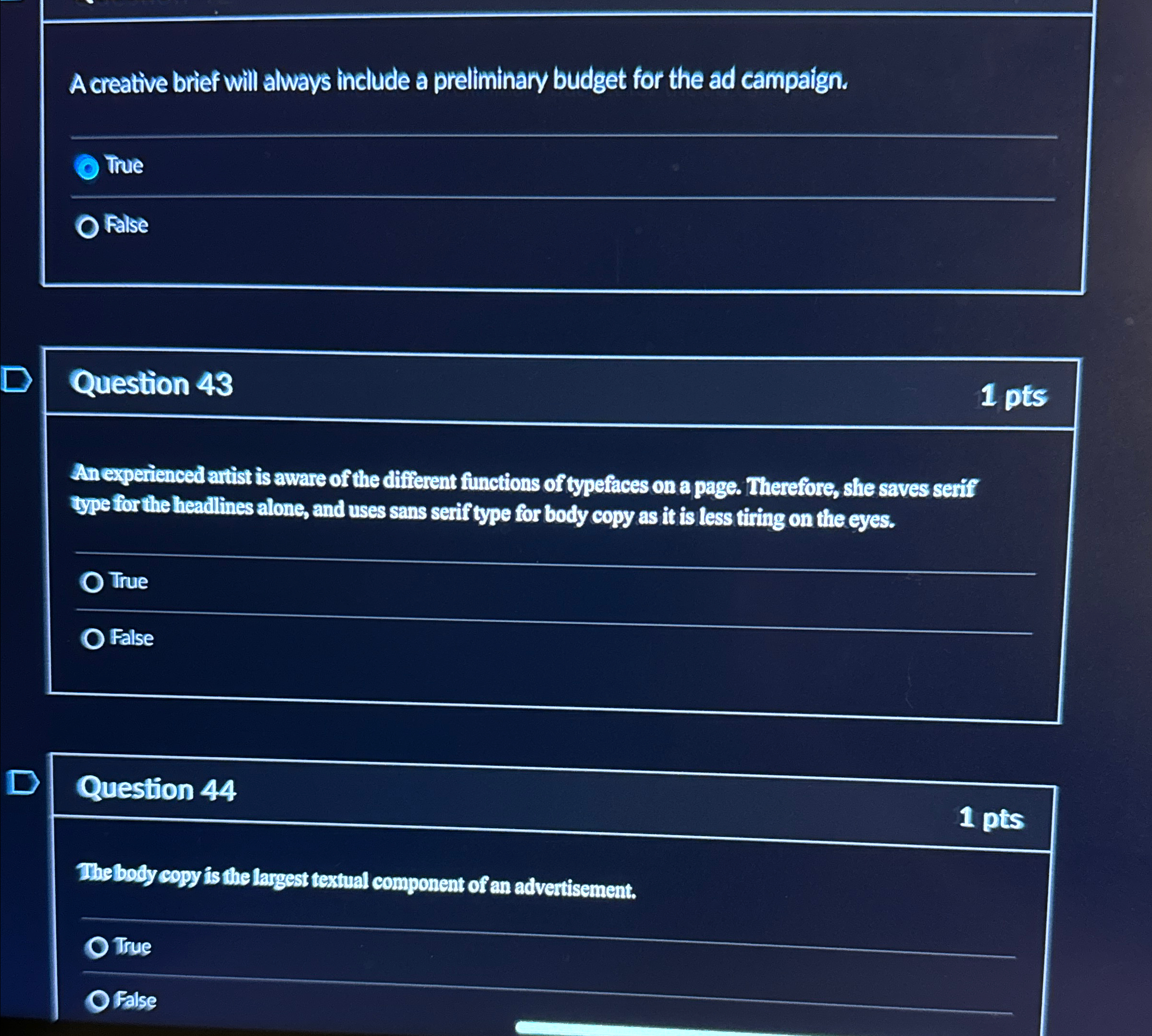  A creative brief will always include a preliminary budget for the