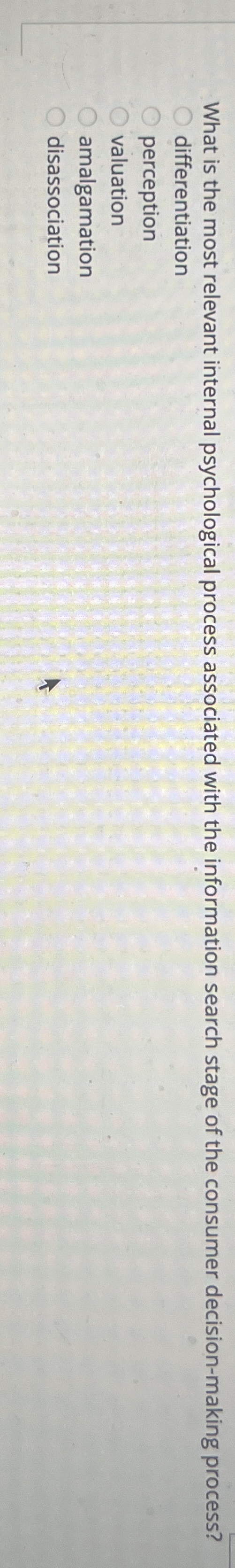  What is the most relevant internal psychological process associated with the