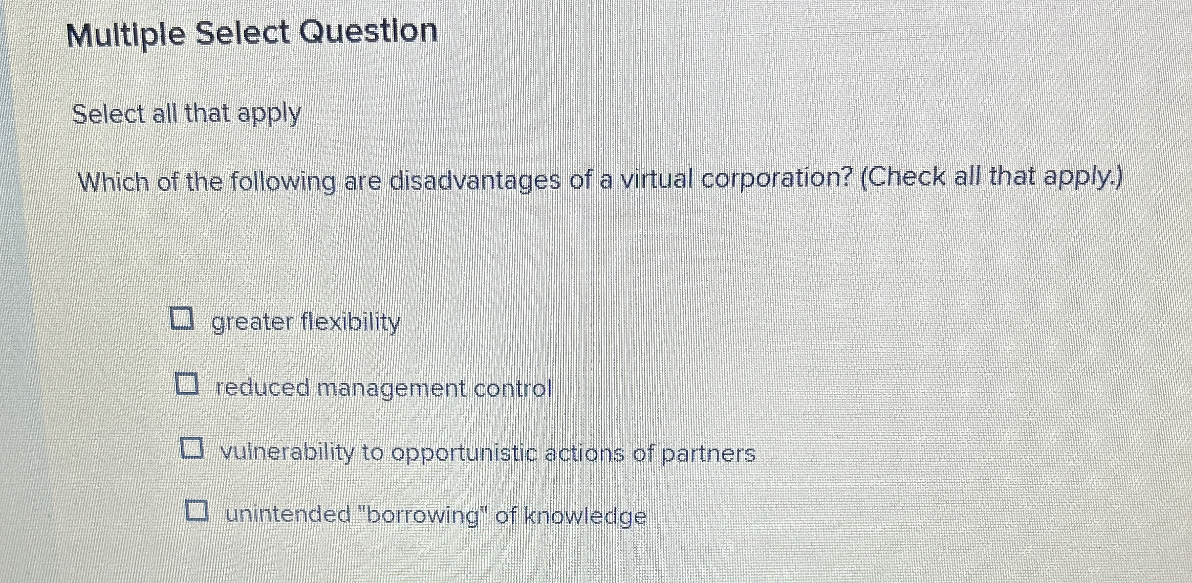  Multiple Select Question Select all that apply Which of the following