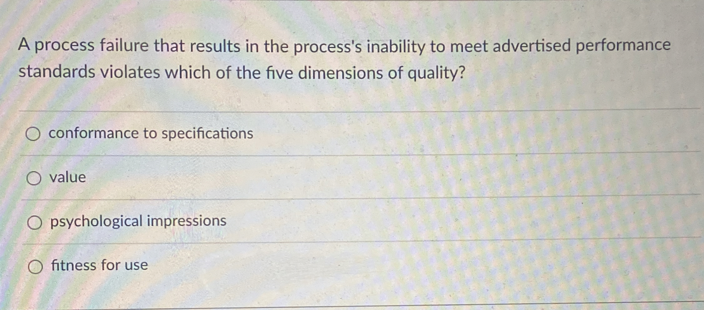  A process failure that results in the process's inability to meet