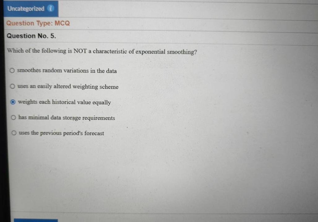  Uncategorized Question Type: MCQ Question No.5. Which of the following is