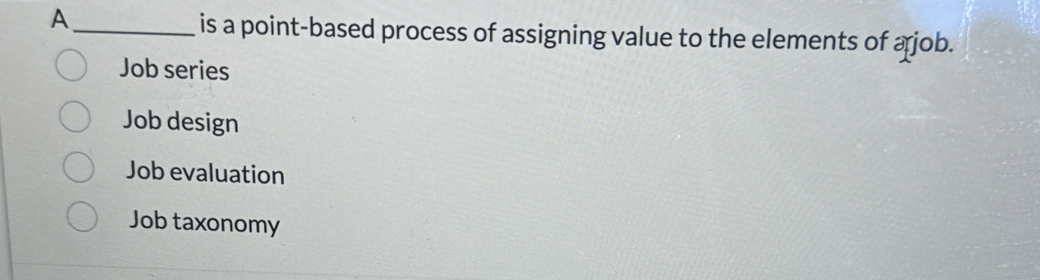  A is a point-based process of assigning value to the elements