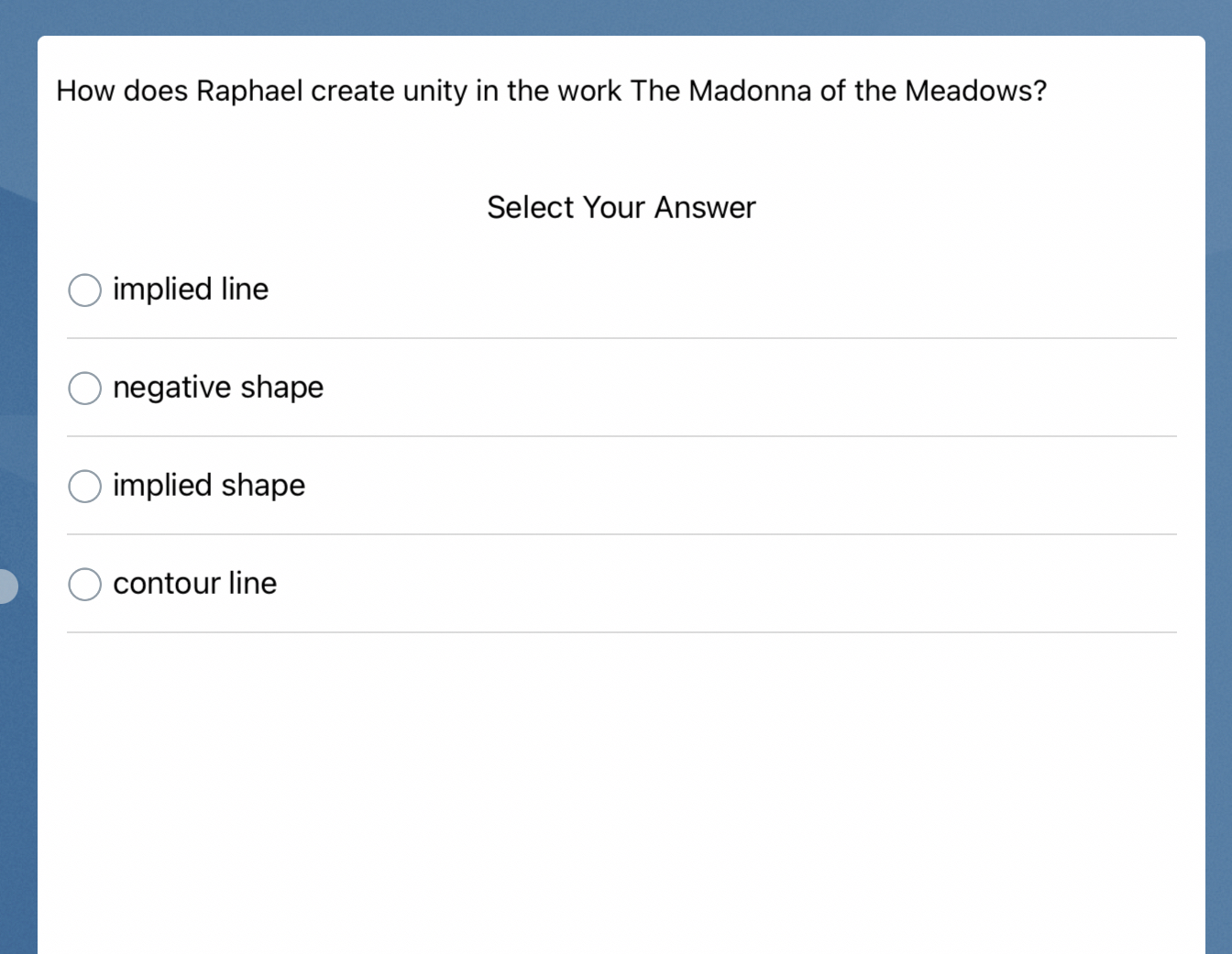  How does Raphael create unity in the work The Madonna of
