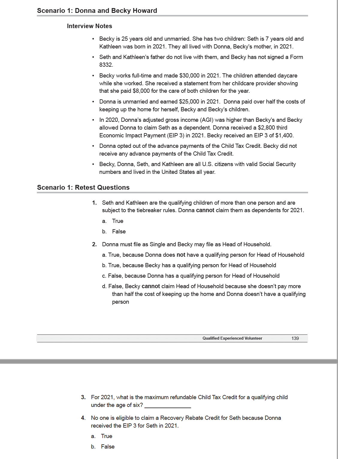  Scenario 1: Donna and Becky Howard Interview Notes . Becky is