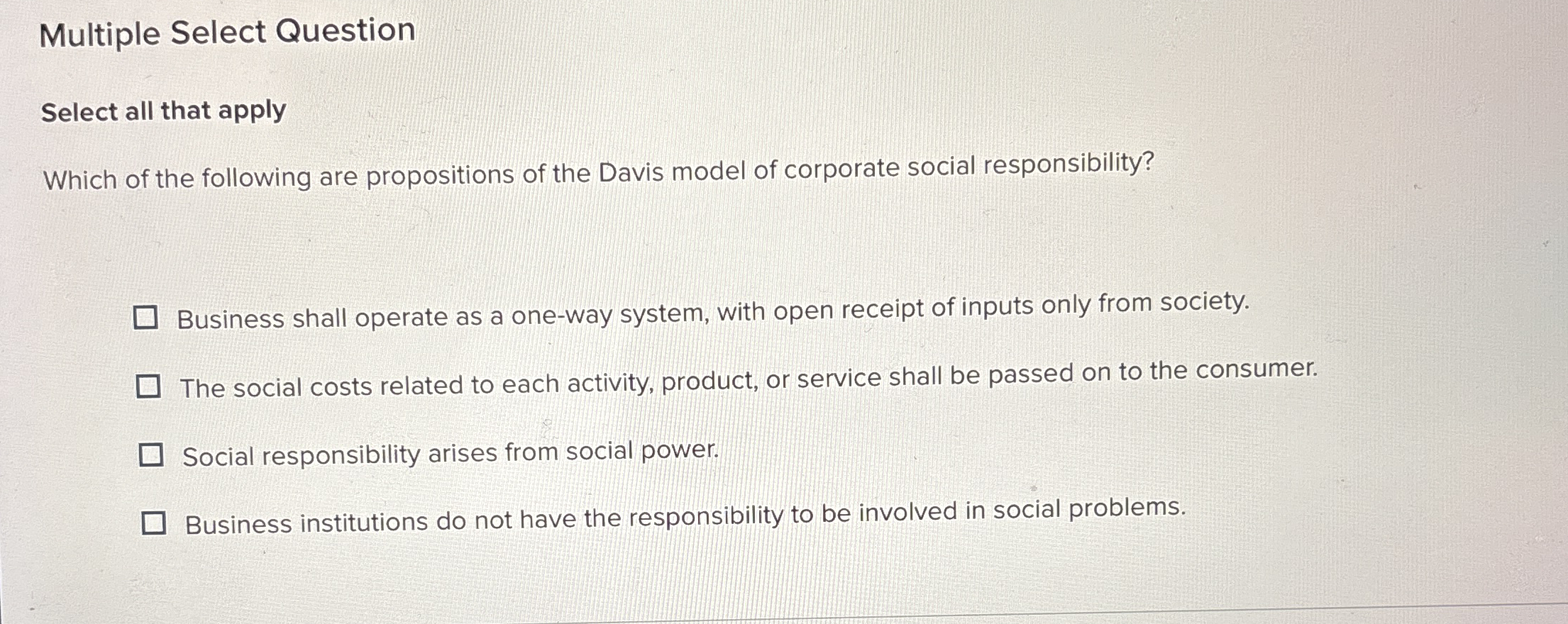  Multiple Select Question Select all that apply Which of the following