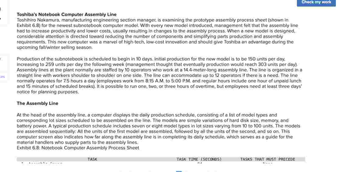  When the assembly line designed by the engineers is running at