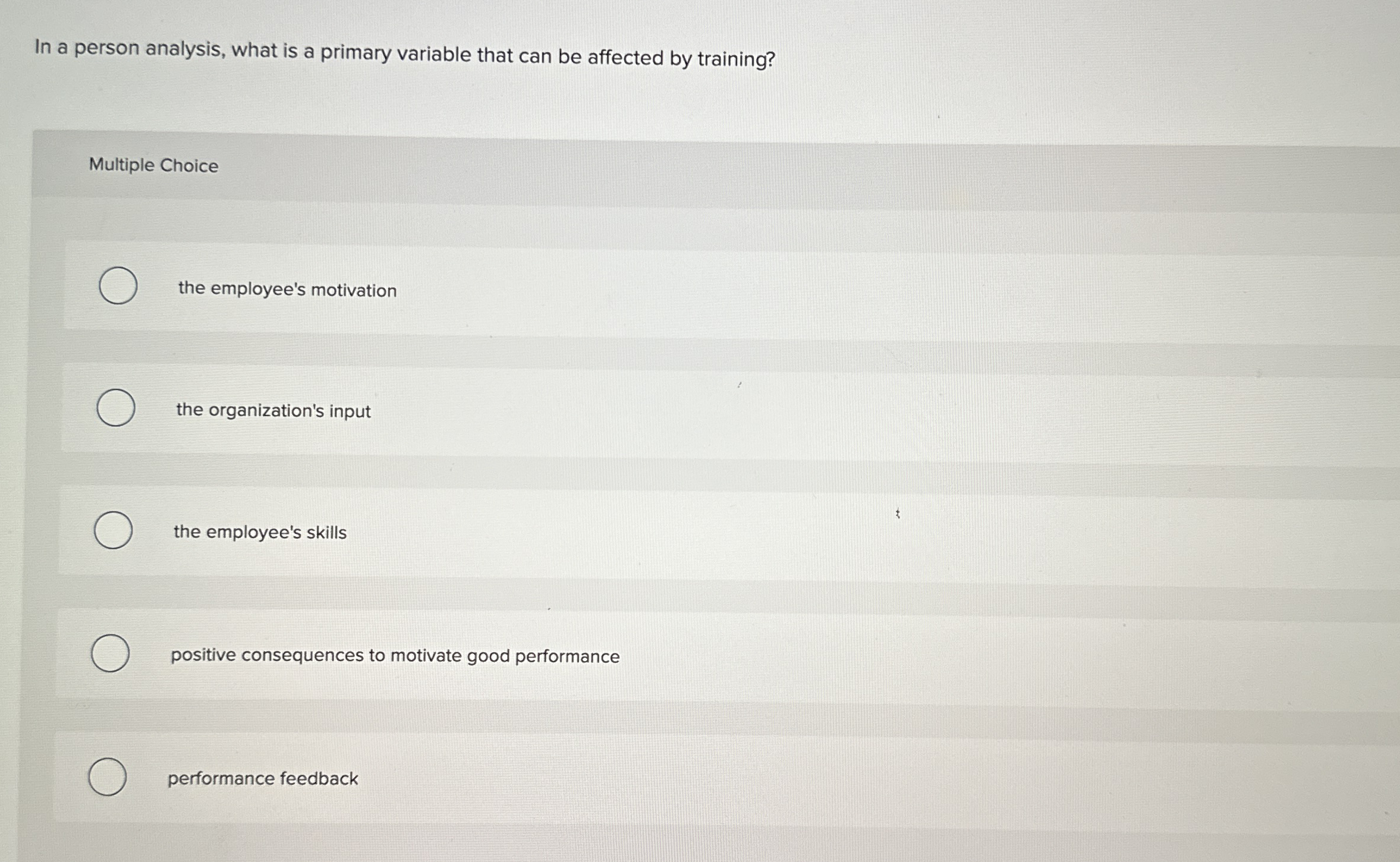  In a person analysis, what is a primary variable that can