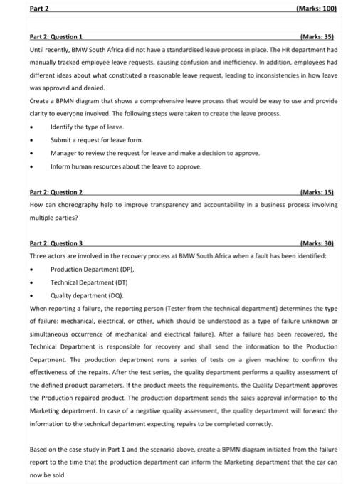  Part 2 (Marks: 100) Part 2: Question 1 [Marks: 35] Until
