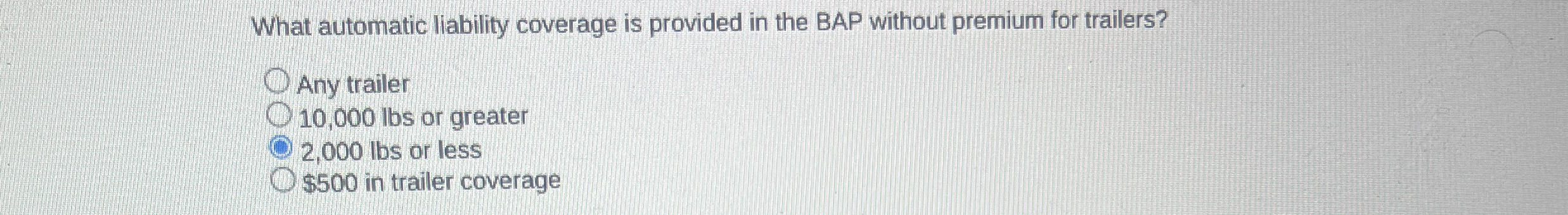  What automatic liability coverage is provided in the BAP without premium