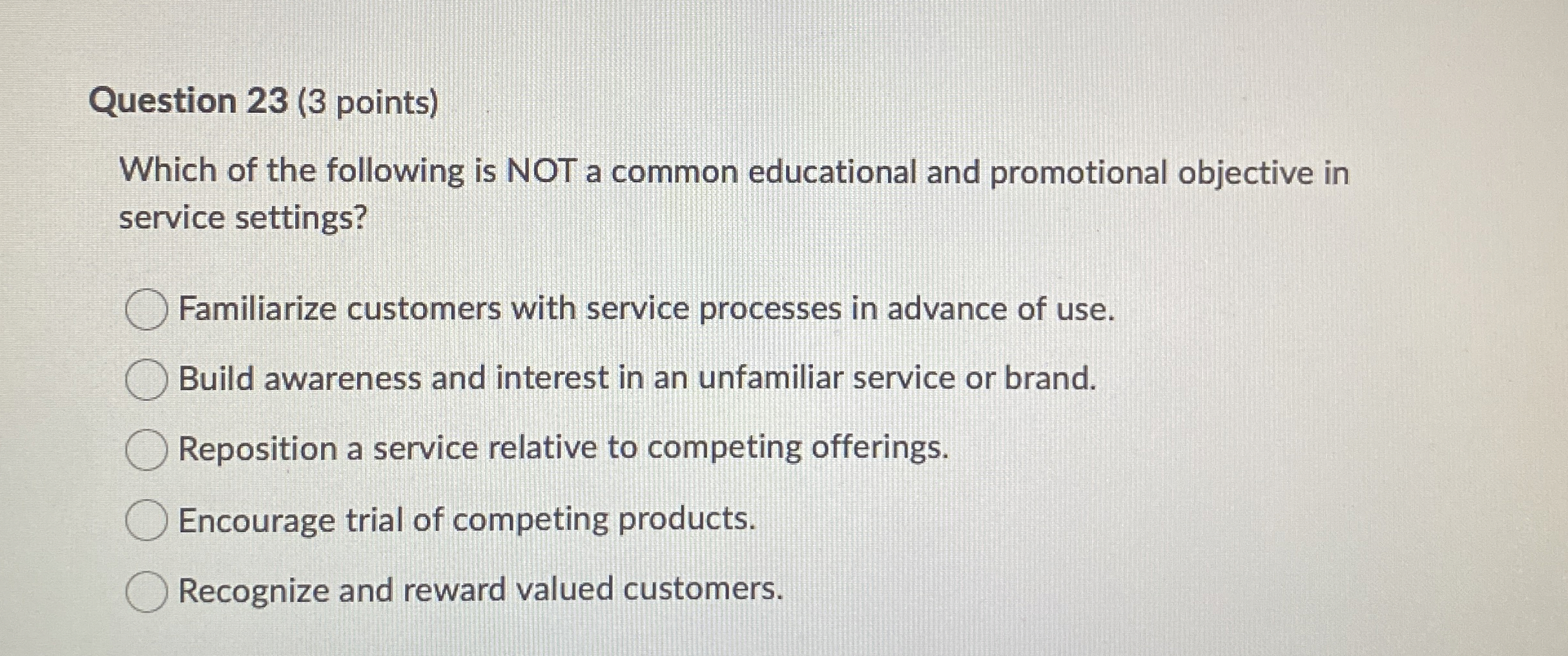  Question 23(3 points) Which of the following is NOT a common