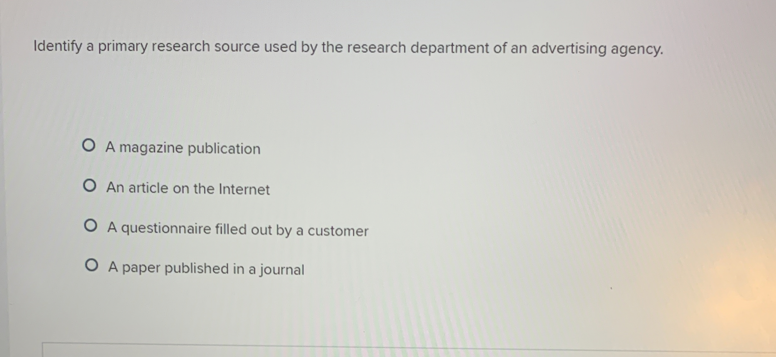  Identify a primary research source used by the research department of