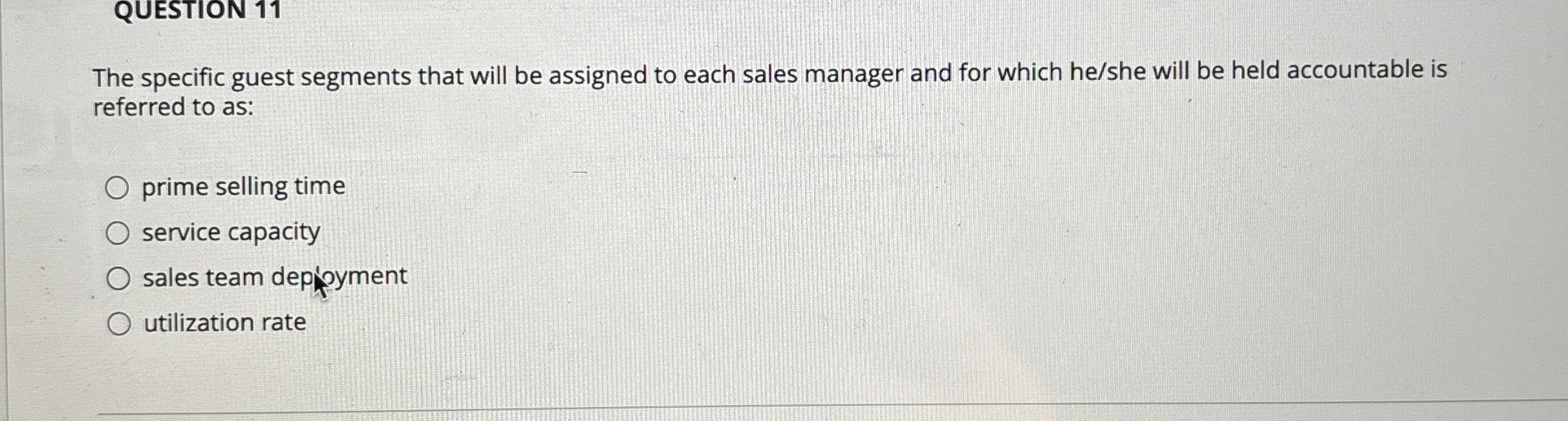  The specific guest segments that will be assigned to each sales