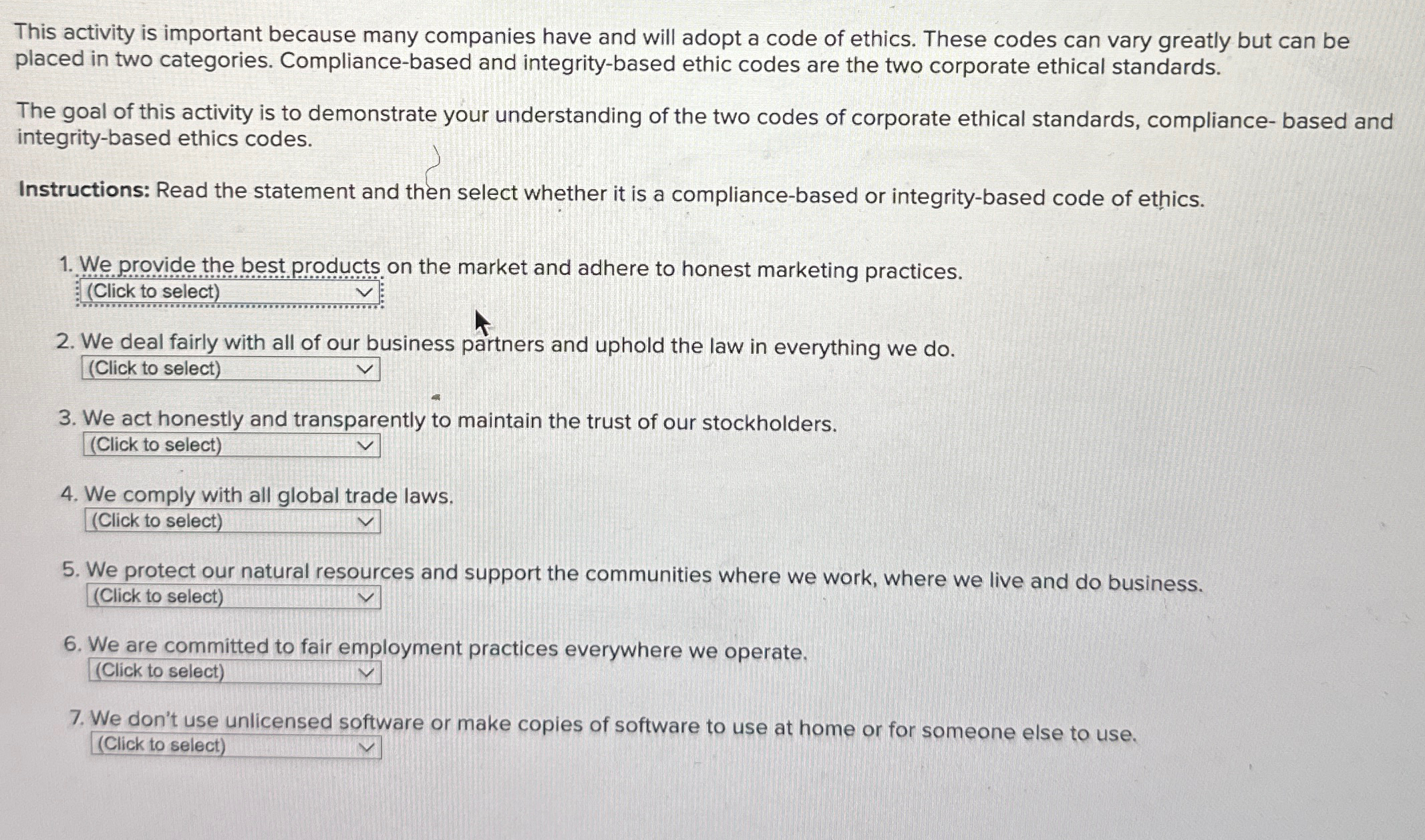  This activity is important because many companies have and will adopt