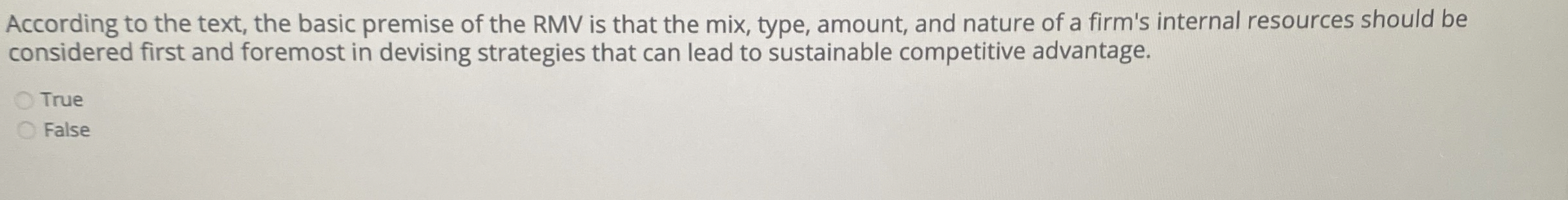  According to the text, the basic premise of the RMV is