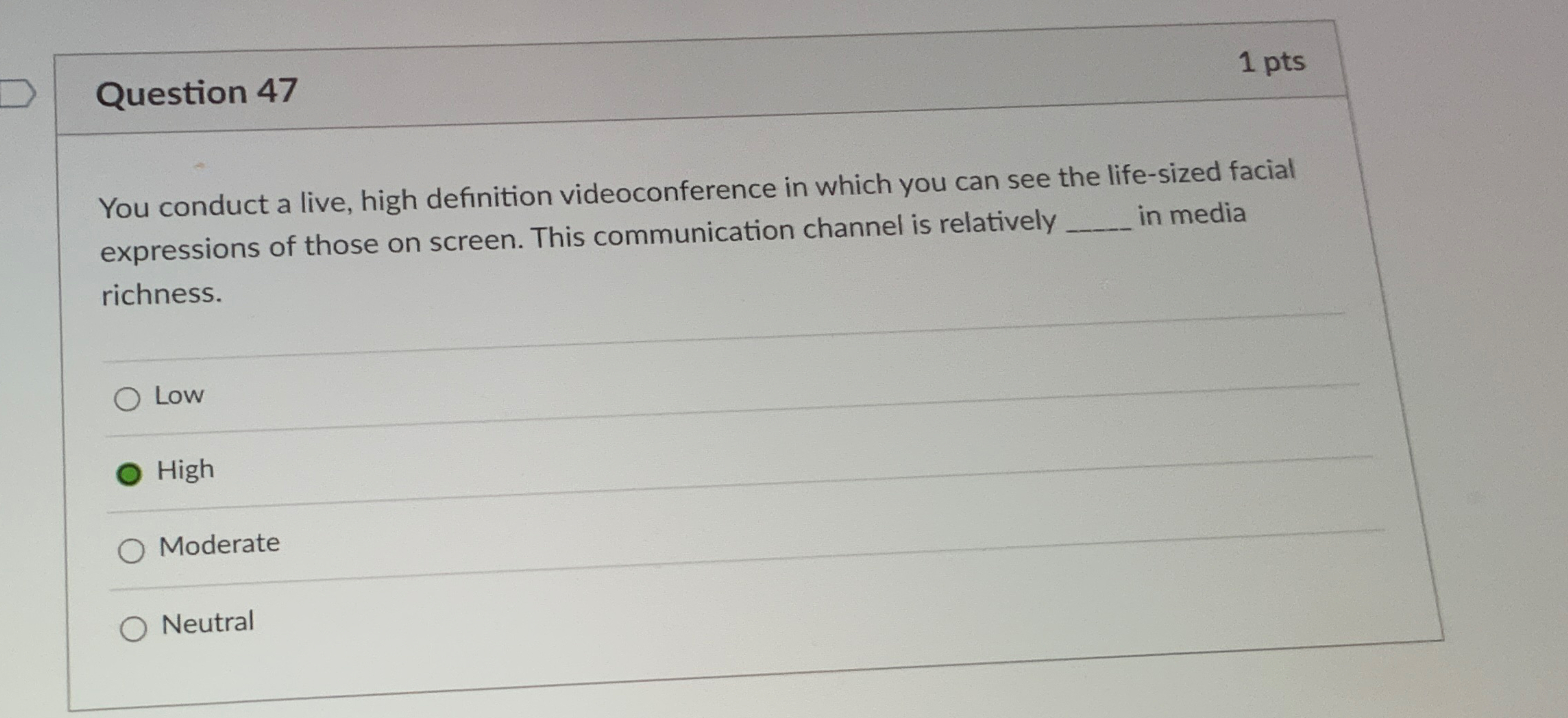  Question 47 You conduct a live, high definition videoconference in which