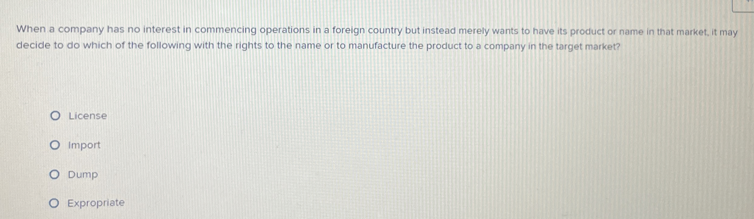  When a company has no interest in commencing operations in a