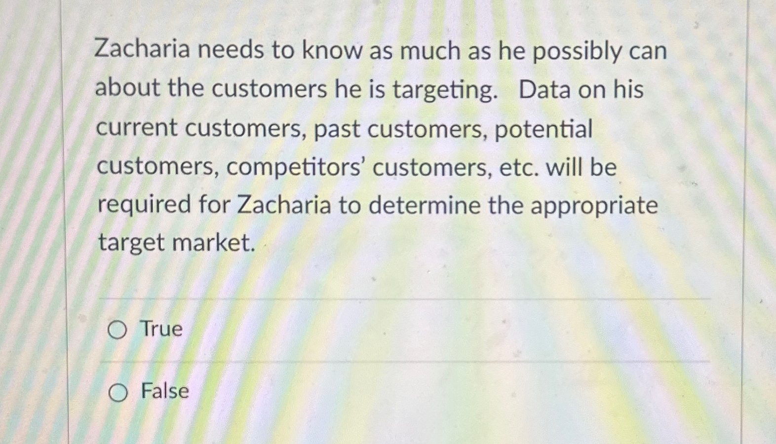  Zacharia needs to know as much as he possibly can about