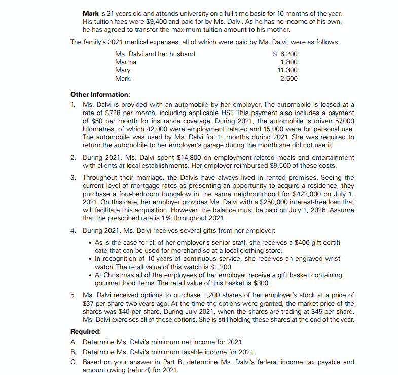 please thank you. AP 4-7 (Comprehensive Tax Payable) Margarita Dalvi is a