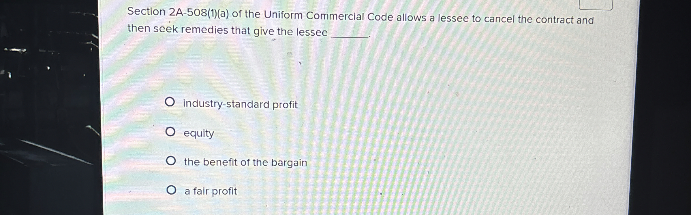  Section 2A-508(1)(a) of the Uniform Commercial Code allows a lessee to