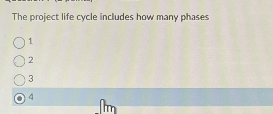  The project life cycle includes how many phases 1 2 3
