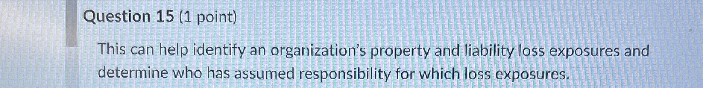  Question 15(1 point) This can help identify an organization's property and
