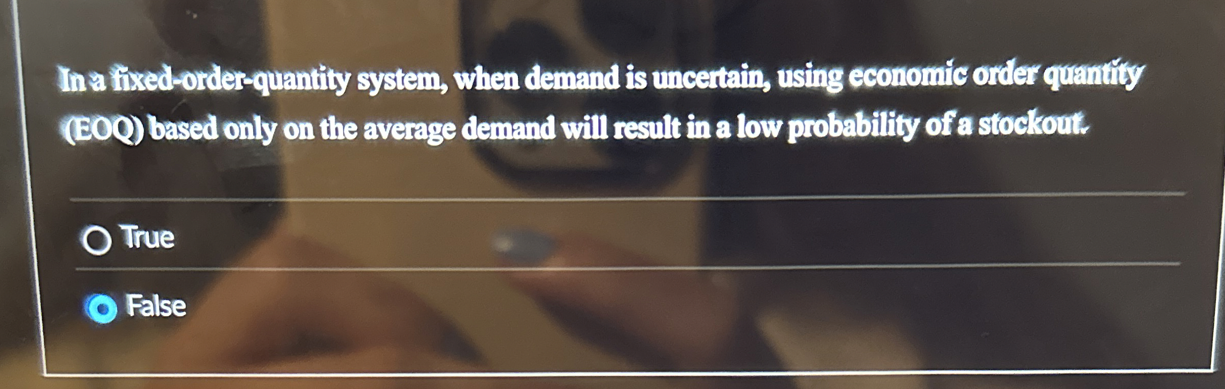  In a fixed-order-quantity system, when demand is uncertain, using cconomic order
