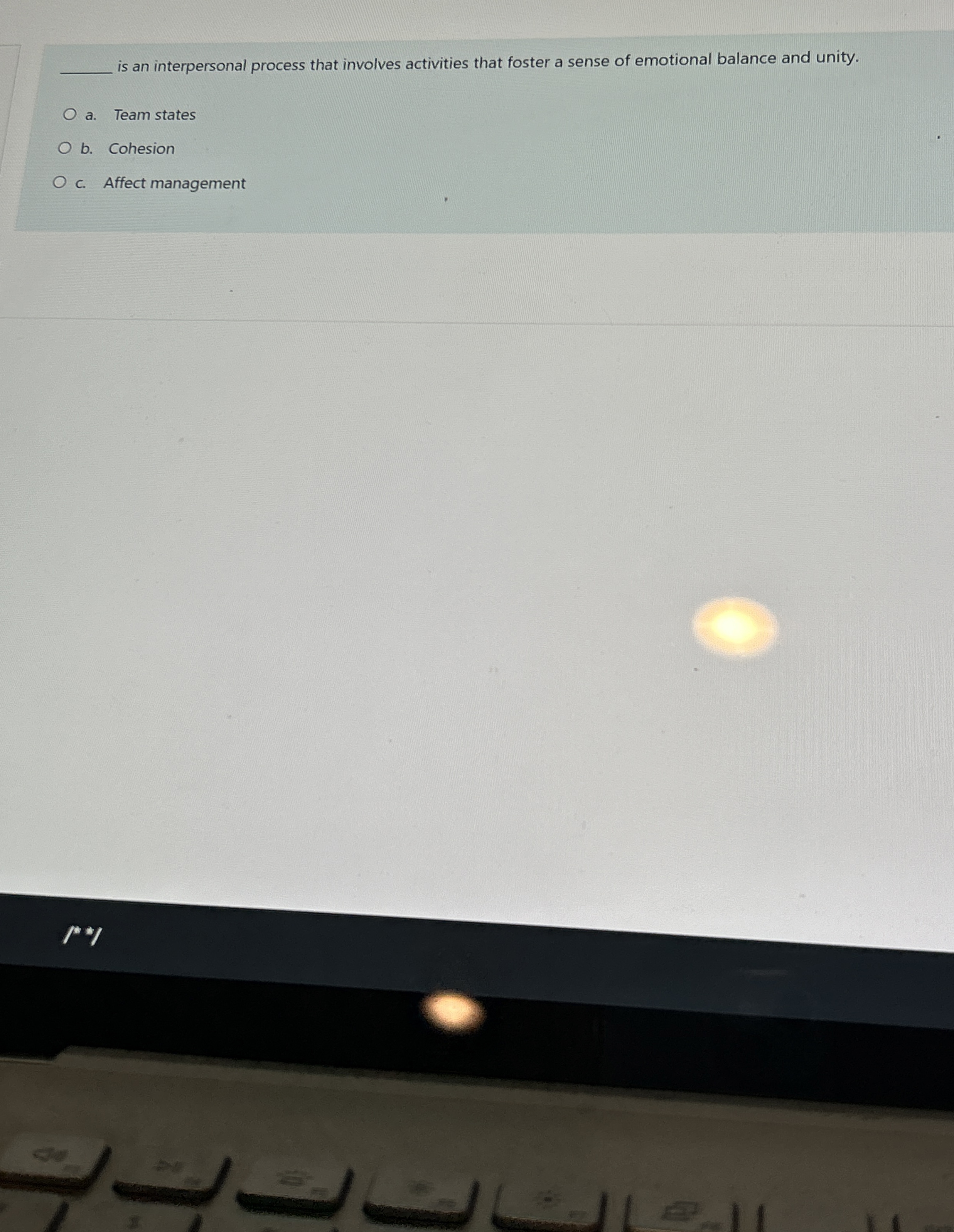  q, is an interpersonal process that involves activities that foster a